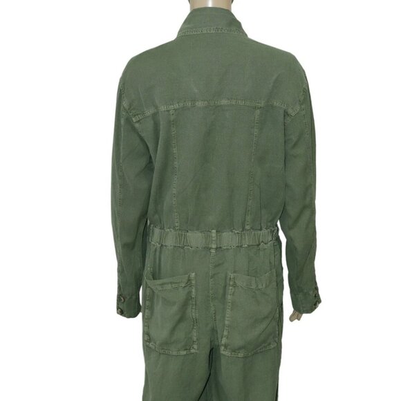 Free People Quinn Coveralls Jumpsuit Button Up Green New - Picture 6 of 8